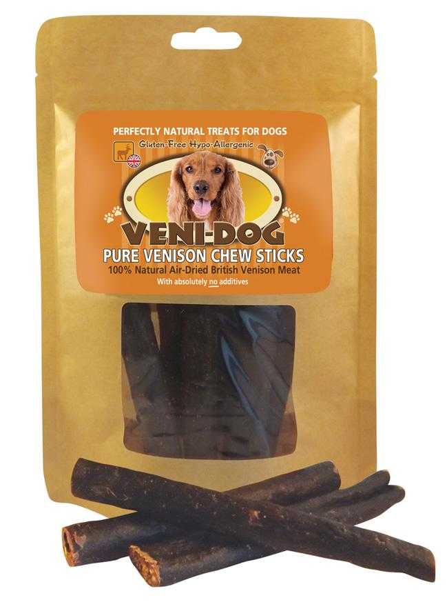 Venison Dog Chew Sticks - 6 Piece Pack (75g) -Nutriment5060159041014