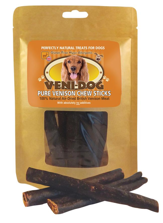 Venison Dog Chew Sticks - 6 Piece Pack (75g) -Nutriment5060159041014